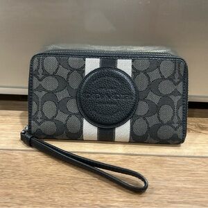 Coach Black and White Signature Wristlet